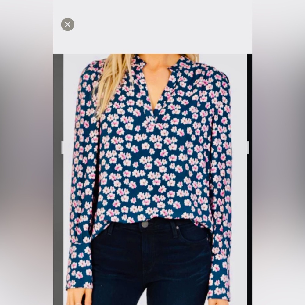 KUT long sleeve floral blouse blue and pink for  women sizeXL